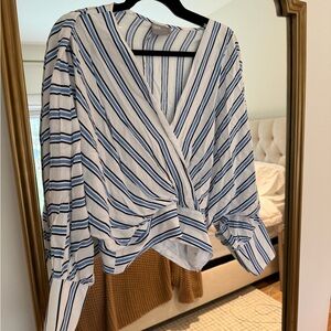 ASOS Blue and White Striped Blouse